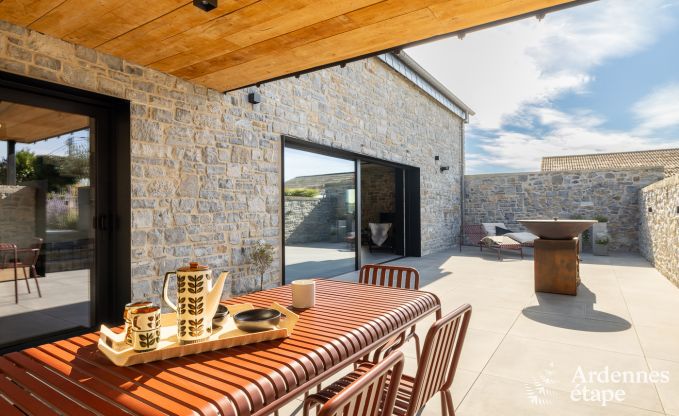 Authentiek vakantiehuis voor 6 personen in Anhe met priv sauna, overdekt terras en luxe interieur