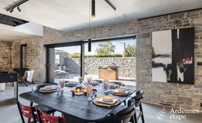 Authentiek vakantiehuis voor 6 personen in Anhe met priv sauna, overdekt terras en luxe interieur