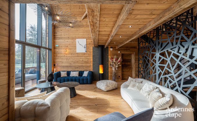 Luxe chalet in Brognon voor 20 personen met verwarmd buitenzwembad, outdoor jacuzzi en sauna op het meer