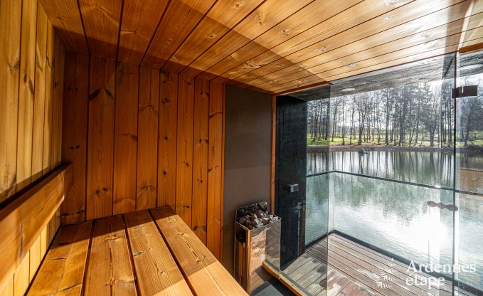 Luxe chalet in Brognon voor 20 personen met verwarmd buitenzwembad, outdoor jacuzzi en sauna op het meer