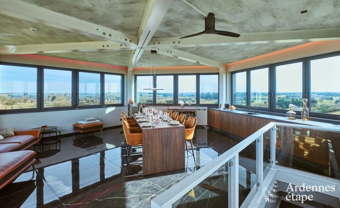 Luxe vakantiehuis in Butgenbach: watertoren met sauna, bubbelbad en panoramisch uitzicht voor 6 personen