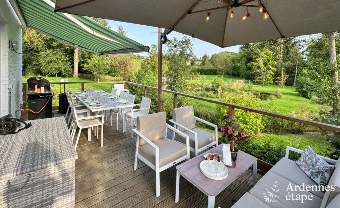 Charmant vakantiehuis voor 8 personen in Hamois met 4 slaapkamers, 3 badkamers, priv�tuin, speelruimte en terras aan het water