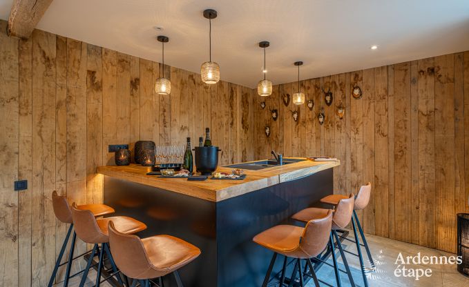 Ruime vakantiewoning voor 15 personen in Hotton, Ardennen, met 6 slaap- en badkamers, haardvuur, biljart en terras met vuurkorf