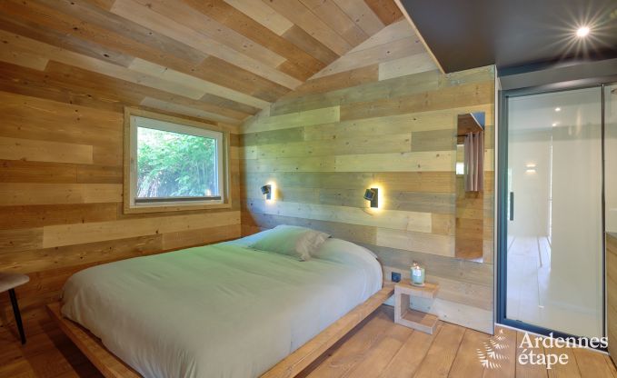 Ruime chalet aan het water voor 6 personen met houtkachel, barbecue en priv�terras in La Roche-en-Ardenne