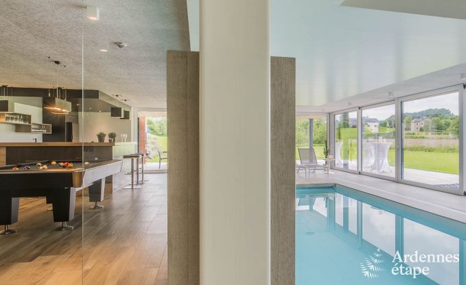 Vakantiewoning voor 15 personen in Libramont met binnenzwembad, sauna en privtuin aan het water