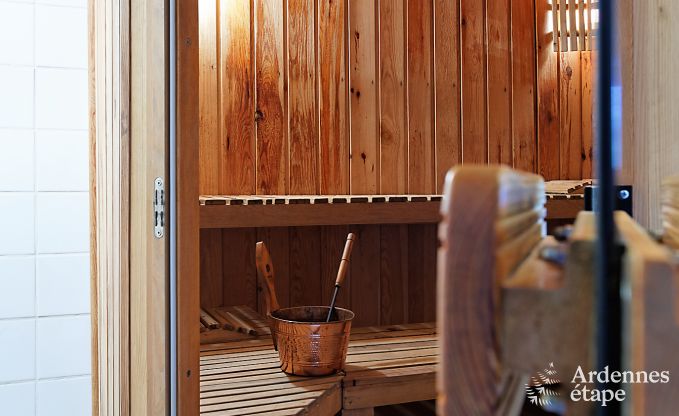 19e eeuws authentiek huis met moderne gite, sauna en zwembad voor 14 personen in Lierneux, Ardennen