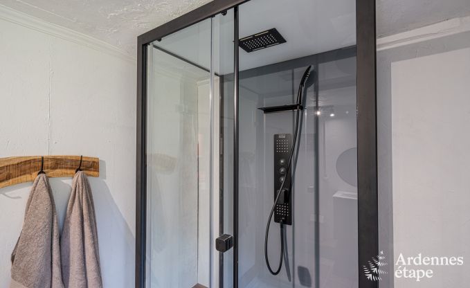 Charmant vakantiehuis in Manhay voor 8 personen, met verwarmd buitenzwembad, priv�vijver en fietsgarage aan de rand van het bos