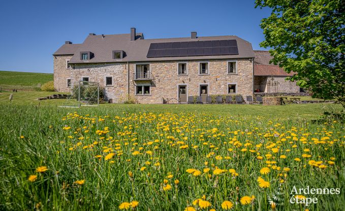 Ruime vakantiewoning in Maredsous voor 18 personen met 6 slaapkamers, 5 badkamers, pizzaoven en grote privtuin nabij Dinant en Mettet