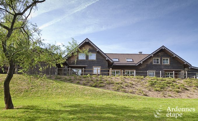 Ruim chalet in Ovifat, Ardennen, 16 personen, 8 slaapkamers, 3 badkamers, sauna, biljart, tuin met priv�terras
