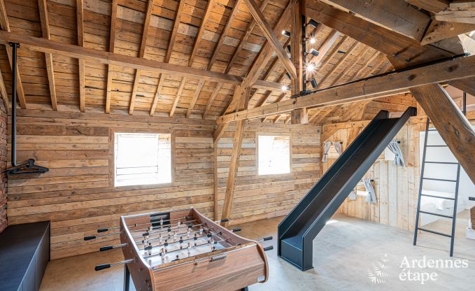 Moderne vakantiewoning in Paliseul voor 14 personen met zwembad, speelkamer en nabijheid van Boekendorp Redu in de Ardennen