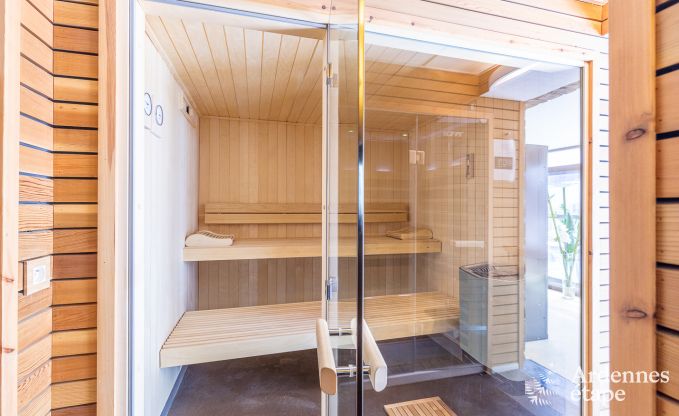 Luxe villa in Redu, Ardennen, 9 personen, buitenzwembad, sauna, stoombad, binnen- en buitenjacuzzi, privtuin, volledige uitrusting