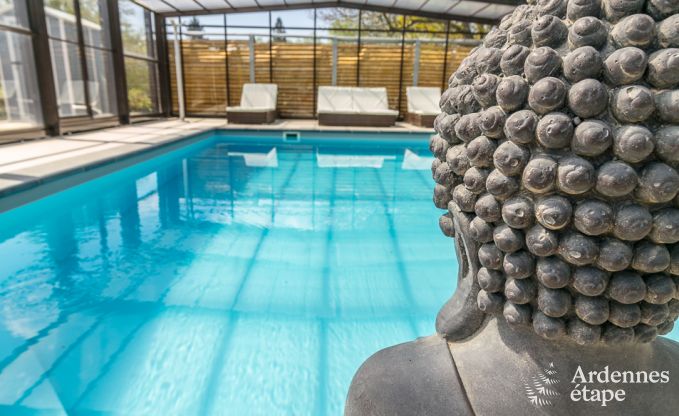 Luxe villa in Redu, Ardennen, 9 personen, buitenzwembad, sauna, stoombad, binnen- en buitenjacuzzi, privtuin, volledige uitrusting