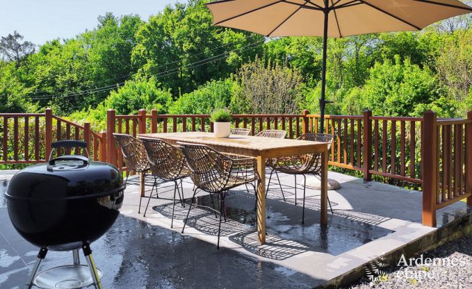 Gezellige chalet in Somme-Leuze: Scandinavisch verblijf voor gezinnen met kinderen en huisdieren