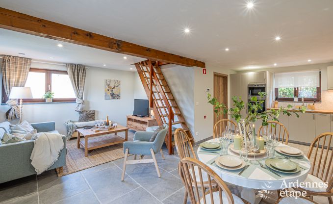 Gezellige chalet in Somme-Leuze: Scandinavisch verblijf voor gezinnen met kinderen en huisdieren