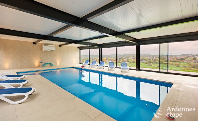 Ultramoderne villa in Somme-Leuze voor 12 personen met binnenzwembad, sauna en priv�tuin