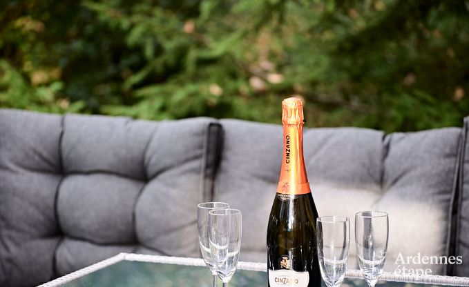 Ruime chalet in Somme-Leuze voor 8 personen met 4 slaapkamers, 3 badkamers, houtpelletkachel en priv�tuin