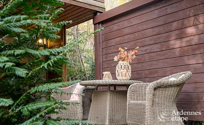 Ruime chalet in Somme-Leuze voor 8 personen met 4 slaapkamers, 3 badkamers, houtpelletkachel en priv�tuin