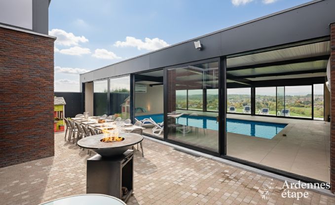 Ultramoderne villa in Somme-Leuze voor 12 personen met binnenzwembad, sauna en privtuin