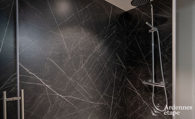 Ruime chalet voor 8 personen in Trois-Ponts met binnen-buitenzwembad, sauna en privterras aan het water